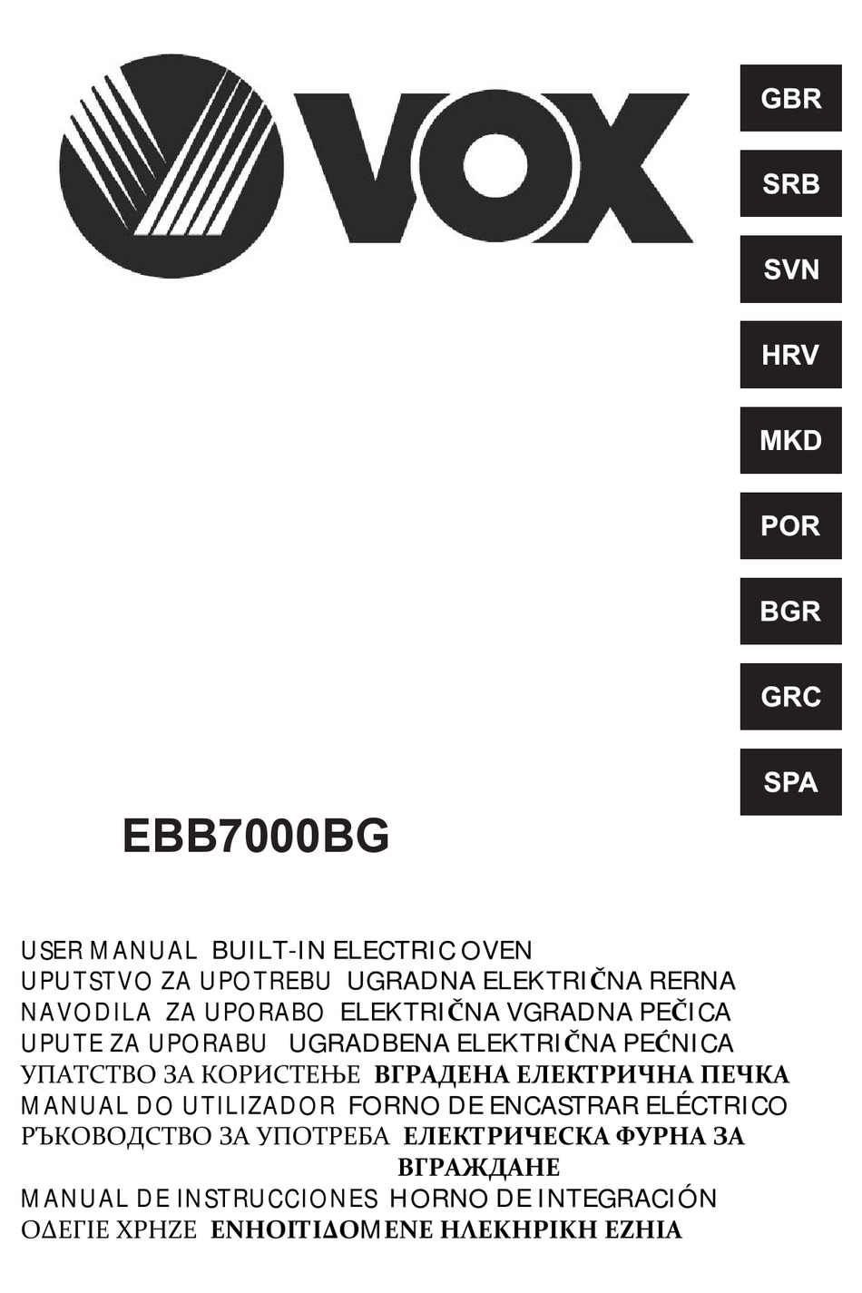 VOX EBB7000BG USER MANUAL Pdf Download | ManualsLib