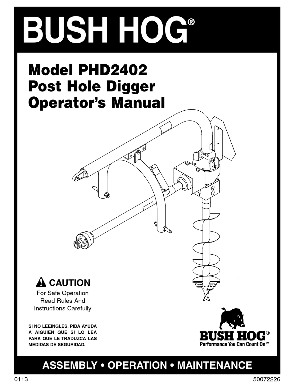 BUSH HOG PHD2402 OPERATOR