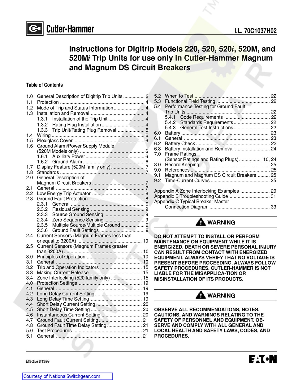 eaton 520mc trip unit manual