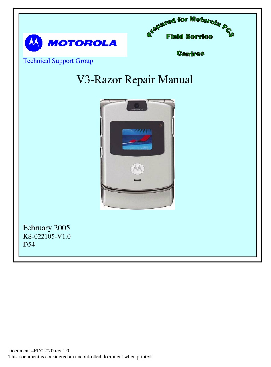 MOTOROLA V3RAZOR REPAIR MANUAL Pdf Download ManualsLib