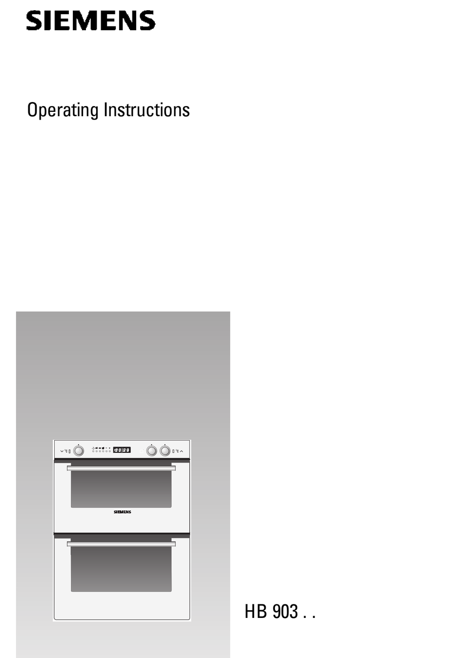SIEMENS HB 903 SERIES OPERATING INSTRUCTIONS MANUAL Pdf Download