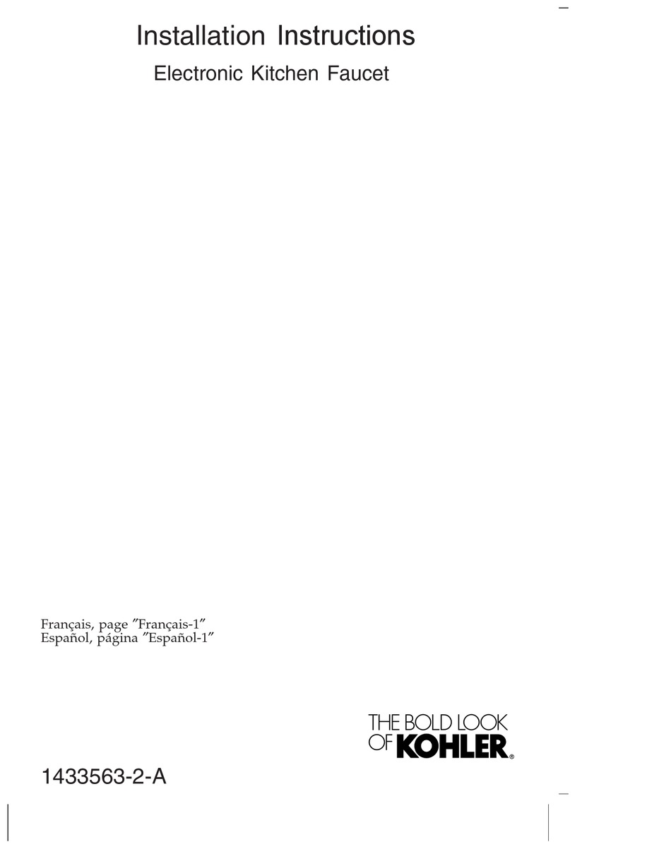 KOHLER VIBRANT R78035 SD VS INSTALLATION INSTRUCTIONS MANUAL Pdf   Kohler Vibrant R78035 Sd Vs 