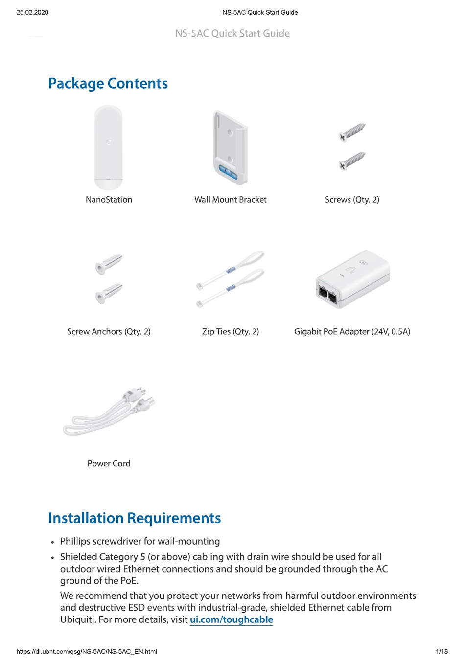 Ubiquiti Nanostation 5ac Quick Start Manual Pdf Download Manualslib