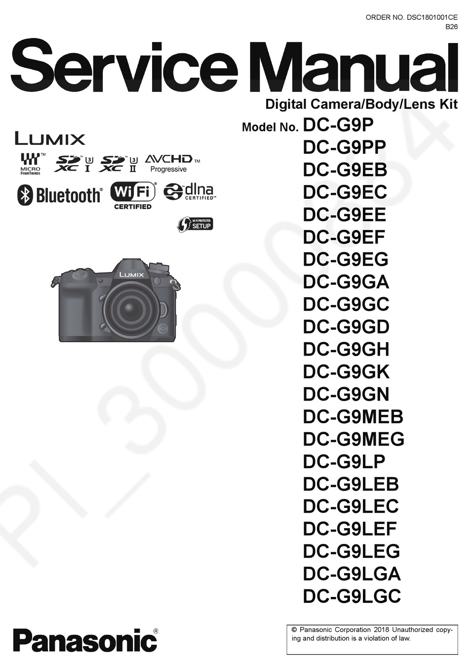 PANASONIC LUMIX DCG9P SERVICE MANUAL Pdf Download ManualsLib