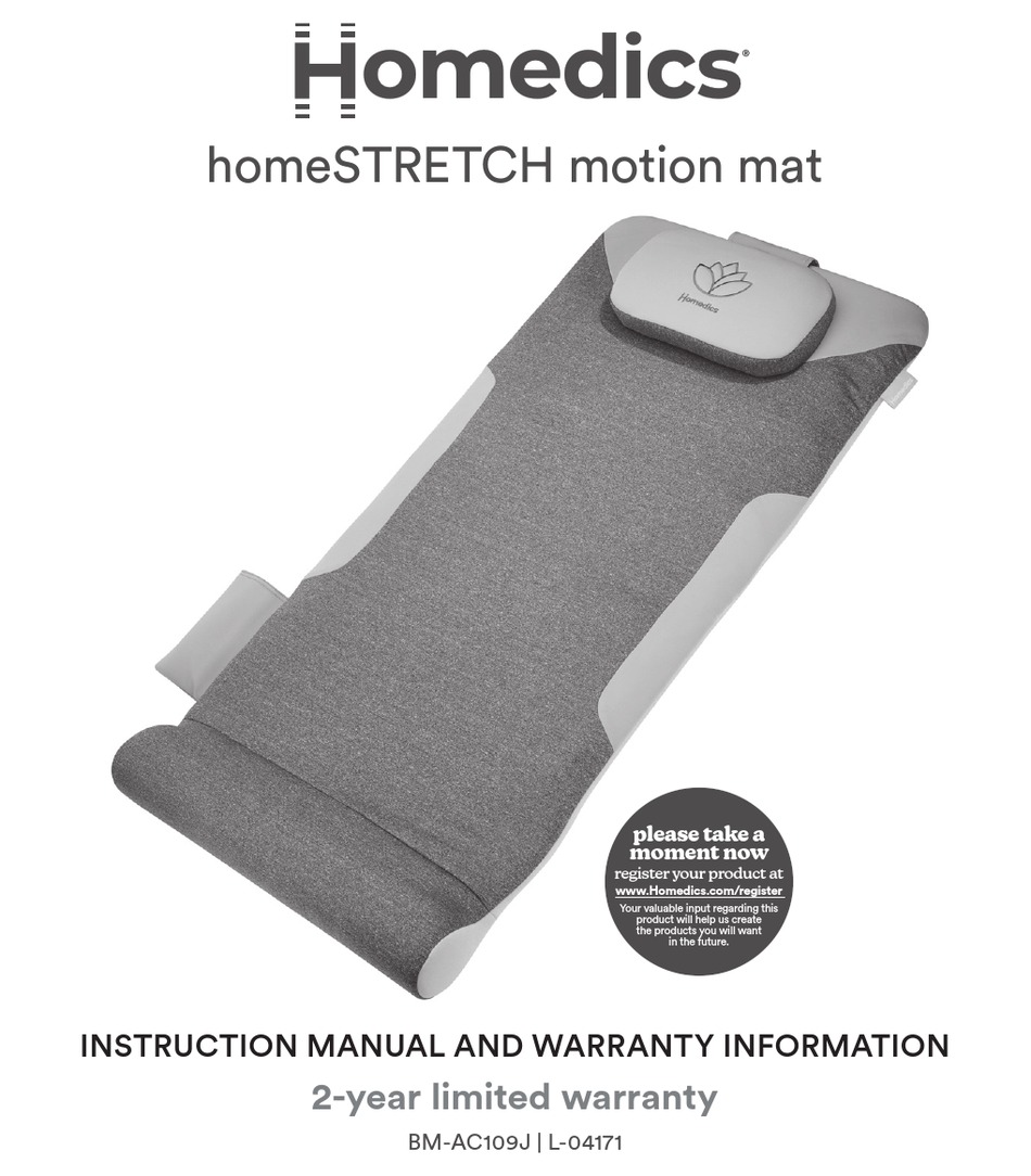 HOMEDICS HOMESTRETCH BMAC109J INSTRUCTION MANUAL AND WARRANTY INFORMATION Pdf Download ManualsLib
