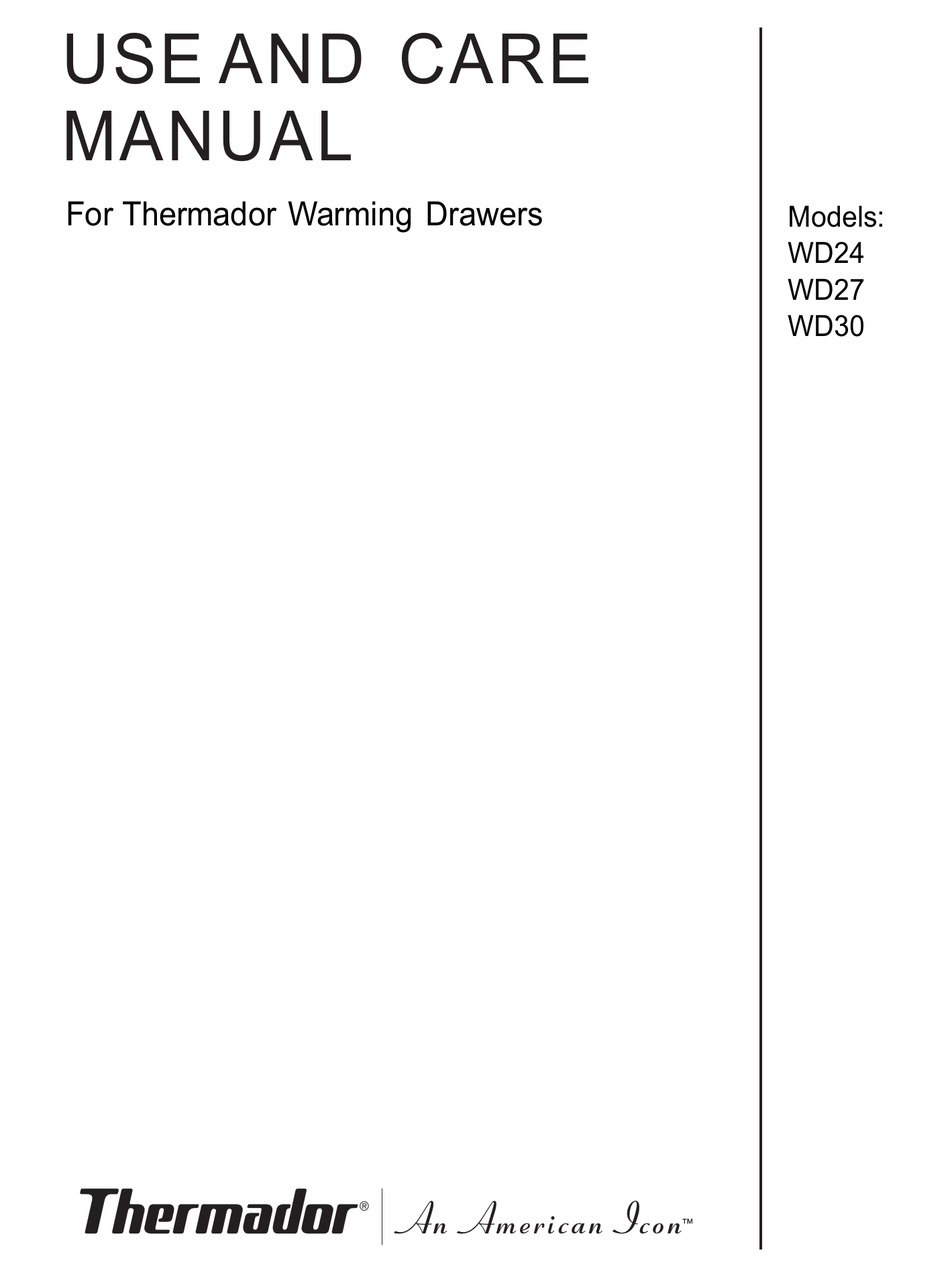 THERMADOR WD24 USE AND CARE MANUAL Pdf Download ManualsLib