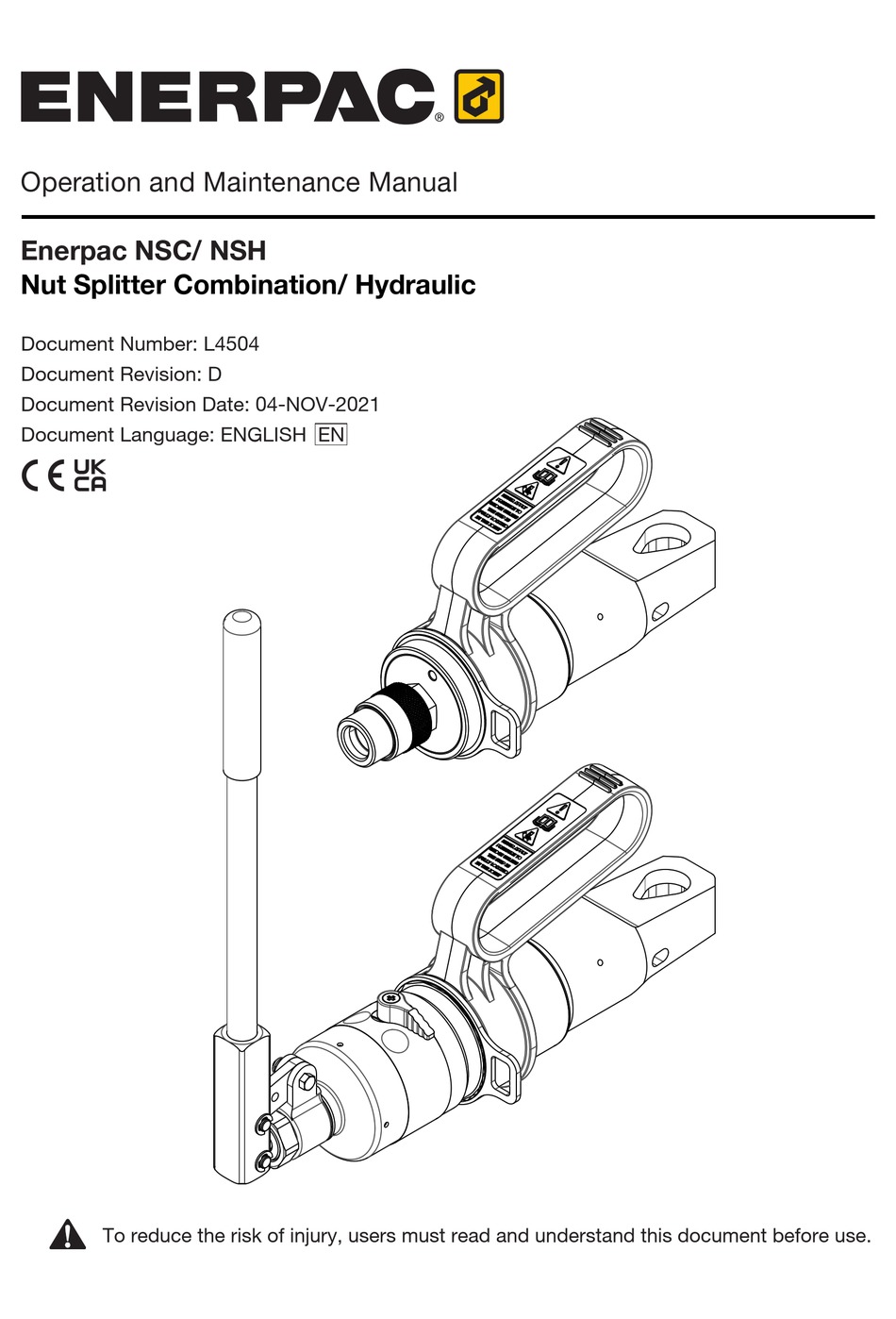 ENERPAC NSC OPERATION AND MAINTENANCE MANUAL Pdf Download | ManualsLib