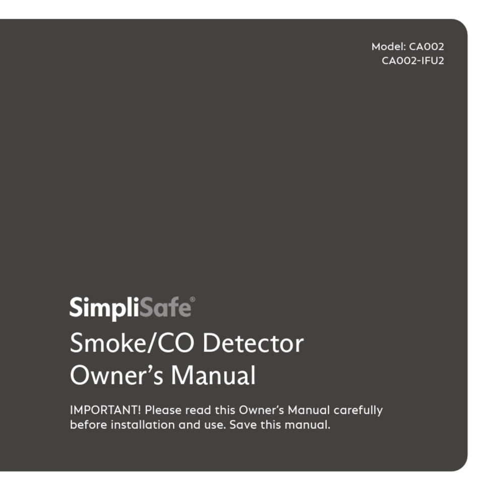 SIMPLISAFE CA002 OWNER