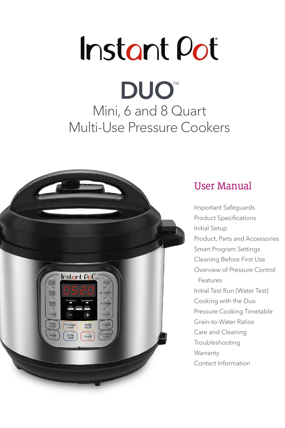 INSTANT POT DUO MINI USER MANUAL Pdf Download ManualsLib