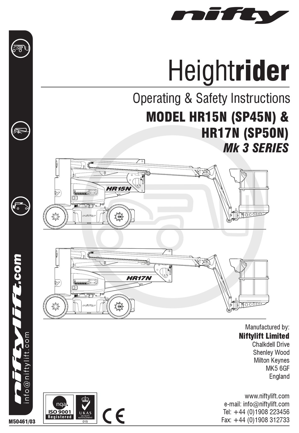 NIFTY MK 3 SEIES OPERATING/SAFETY INSTRUCTIONS MANUAL Pdf Download