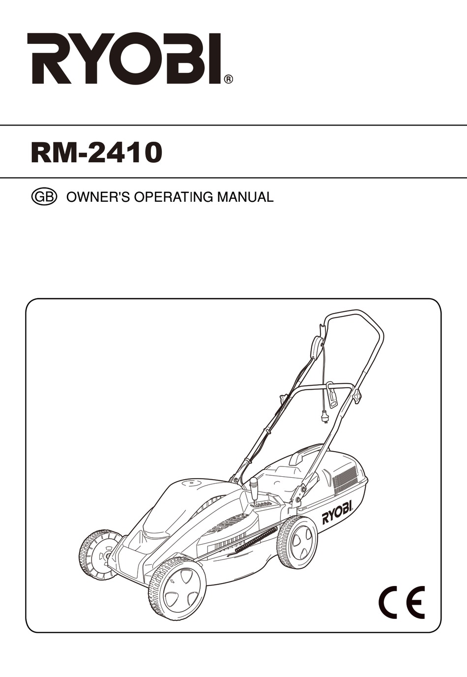 Ryobi Rm 2410 Operating Manual Pdf Download Manualslib