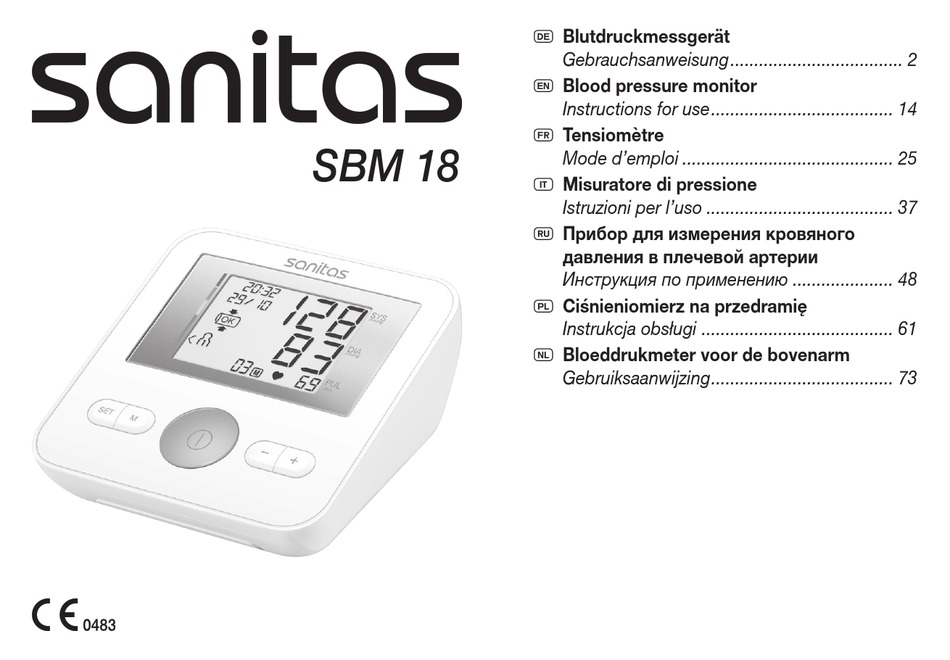 Tensiomètre à bras Sanitas SBM 18, contrôle du s…