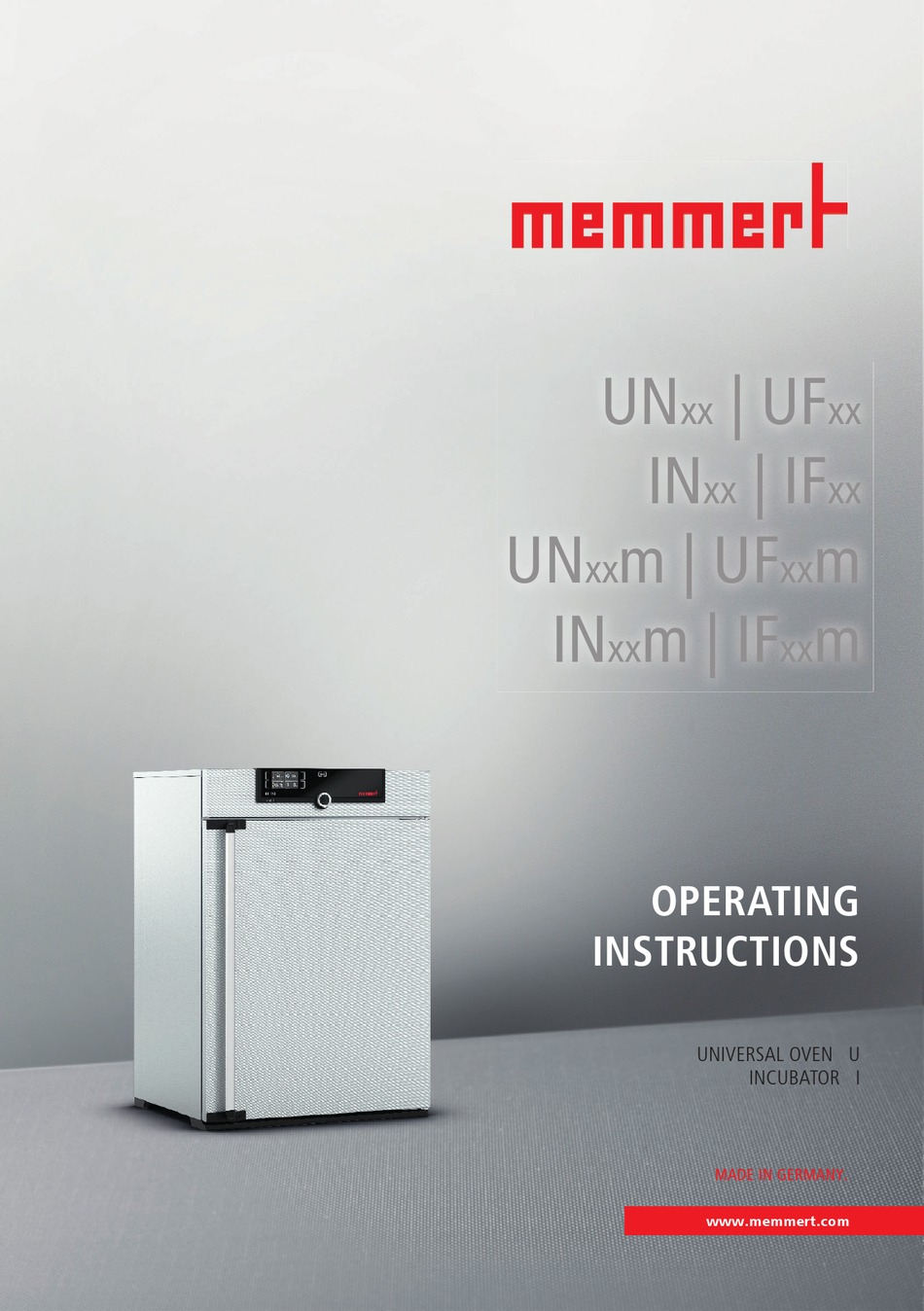 MEMMERT UF SERIES OPERATING INSTRUCTIONS MANUAL Pdf Download ManualsLib