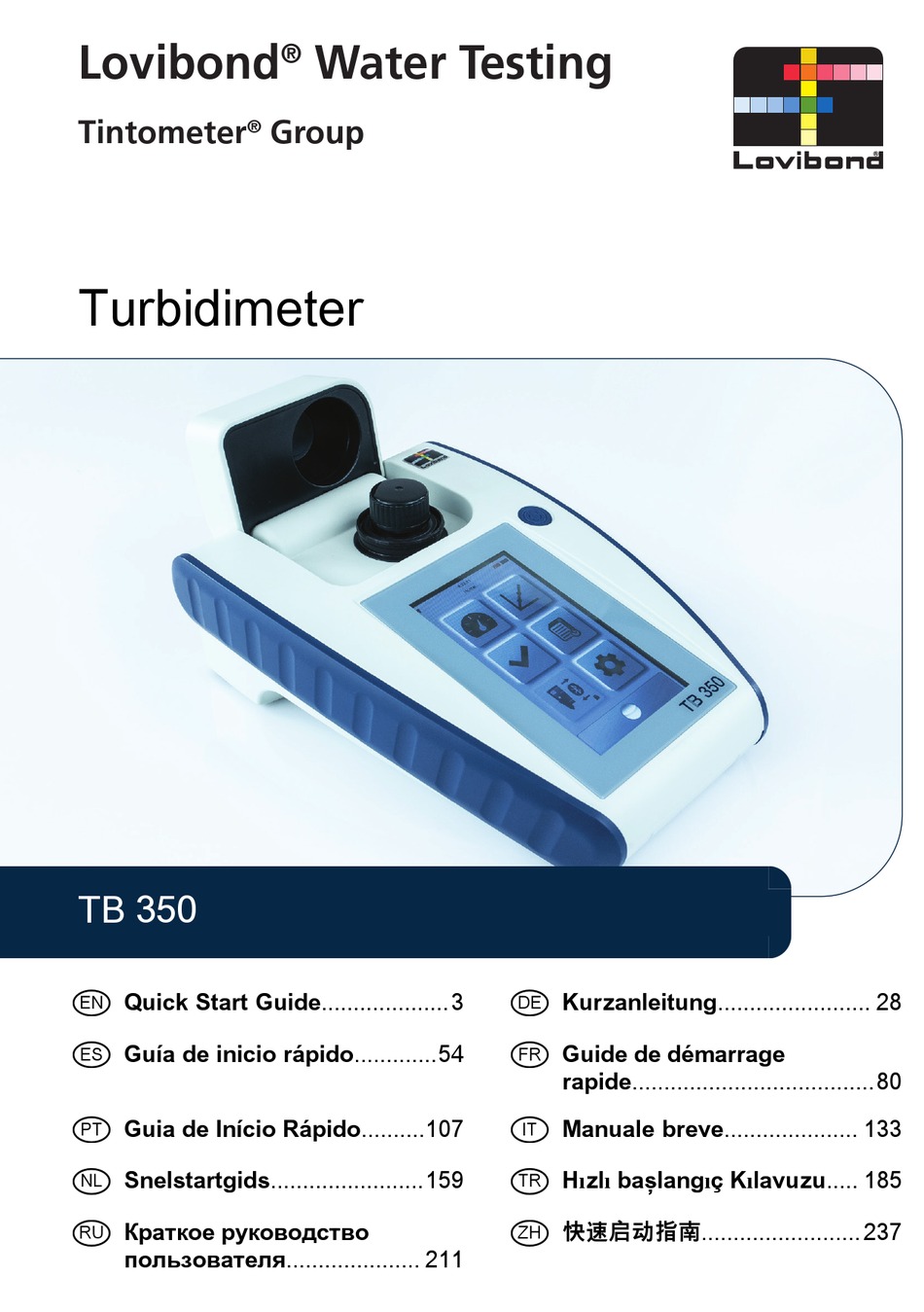 TINTOMETER LOVIBOND TB 350 QUICK START MANUAL Pdf Download ManualsLib