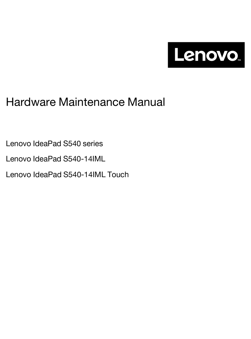 LENOVO IDEAPAD S540-14IML HARDWARE MAINTENANCE MANUAL Pdf Download ...