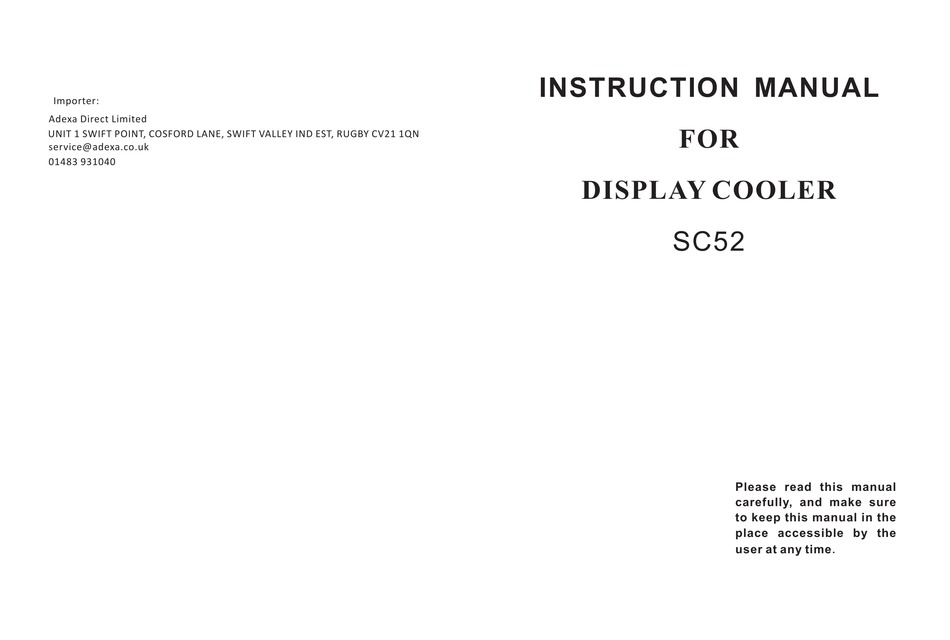 ADEXA SC52 INSTRUCTION MANUAL Pdf Download ManualsLib