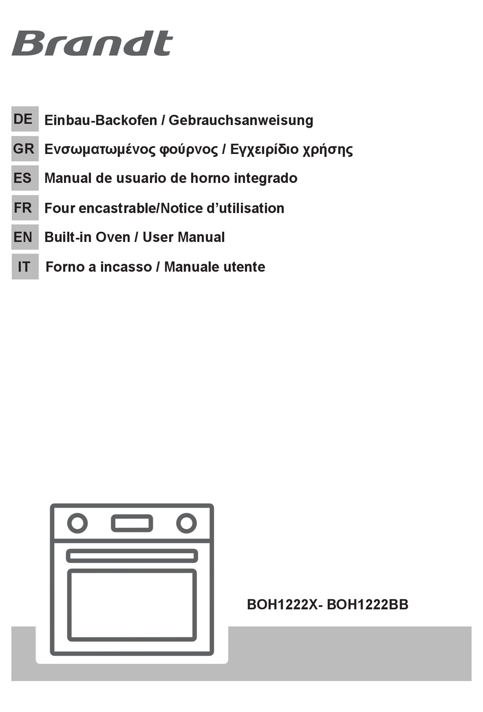 BRANDT BOH1222X USER MANUAL Pdf Download ManualsLib