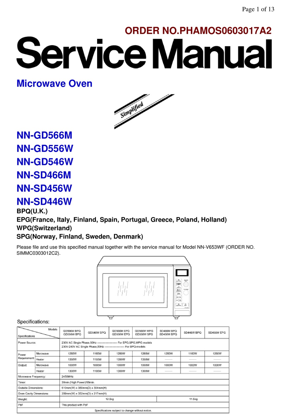 PANASONIC NNGD566M SERVICE MANUAL Pdf Download ManualsLib