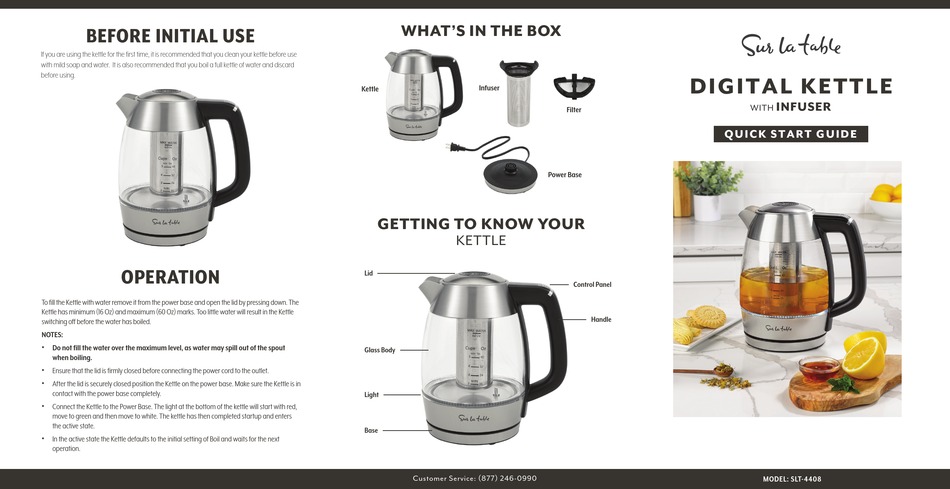 SUR LA TABLE SLT-4408 QUICK START MANUAL Pdf Download