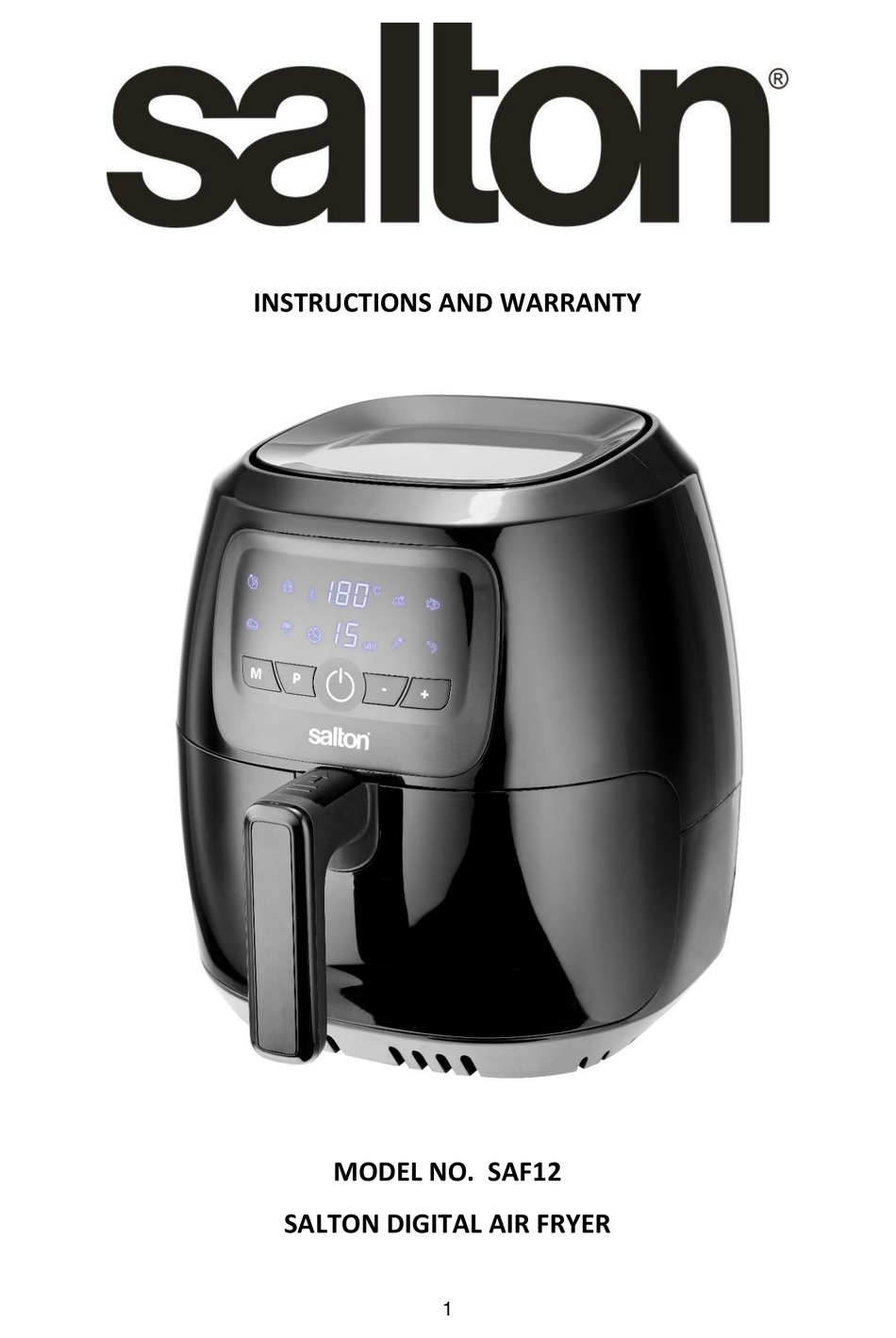 SALTON SAF12 INSTRUCTIONS AND WARRANTY Pdf Download ManualsLib