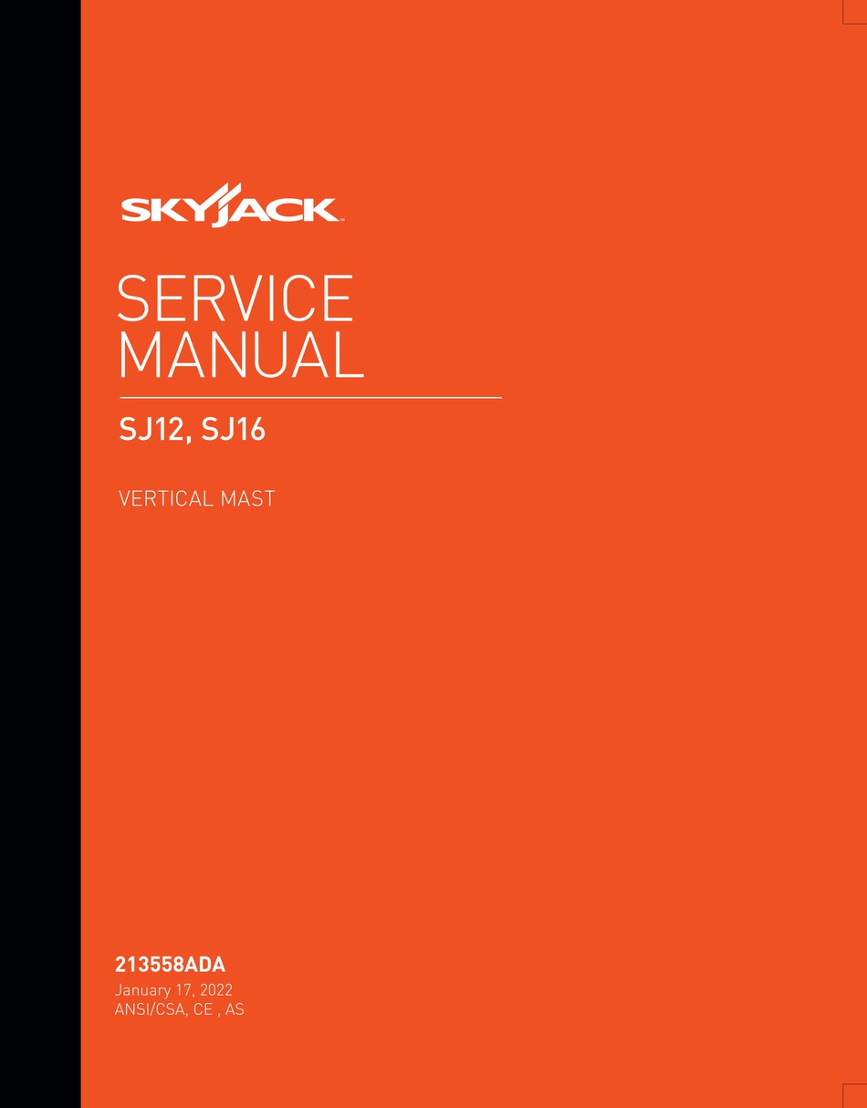 SKYJACK SJ12 SERVICE MANUAL Pdf Download ManualsLib