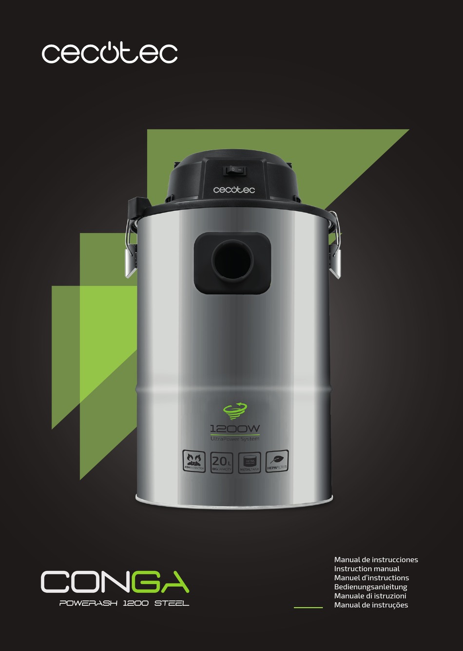 CECOTEC CONGA POWERASH 1200 STEEL INSTRUCTION MANUAL Pdf Download