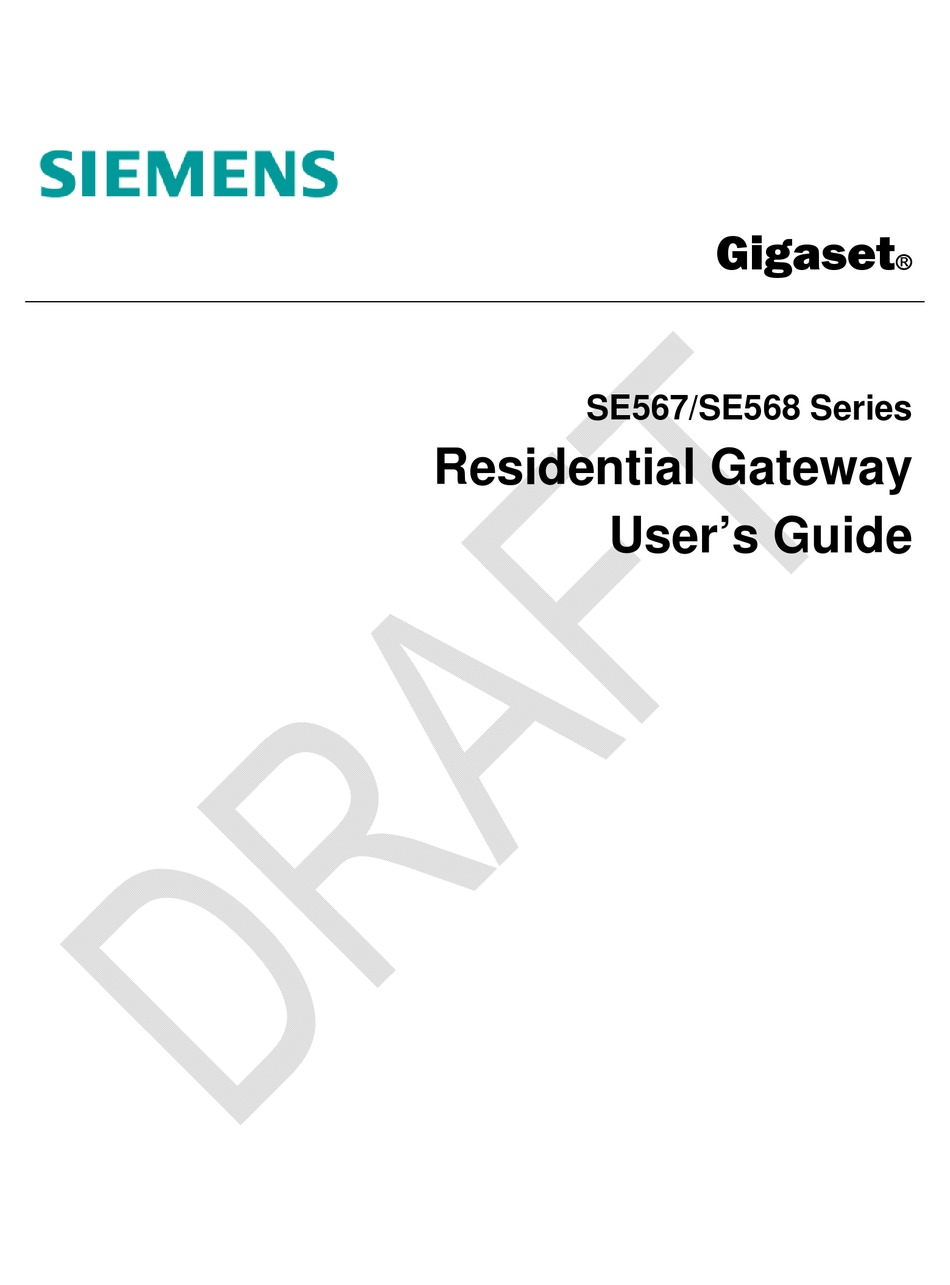 SIEMENS GIGASET SE568 SERIES USER MANUAL Pdf Download | ManualsLib