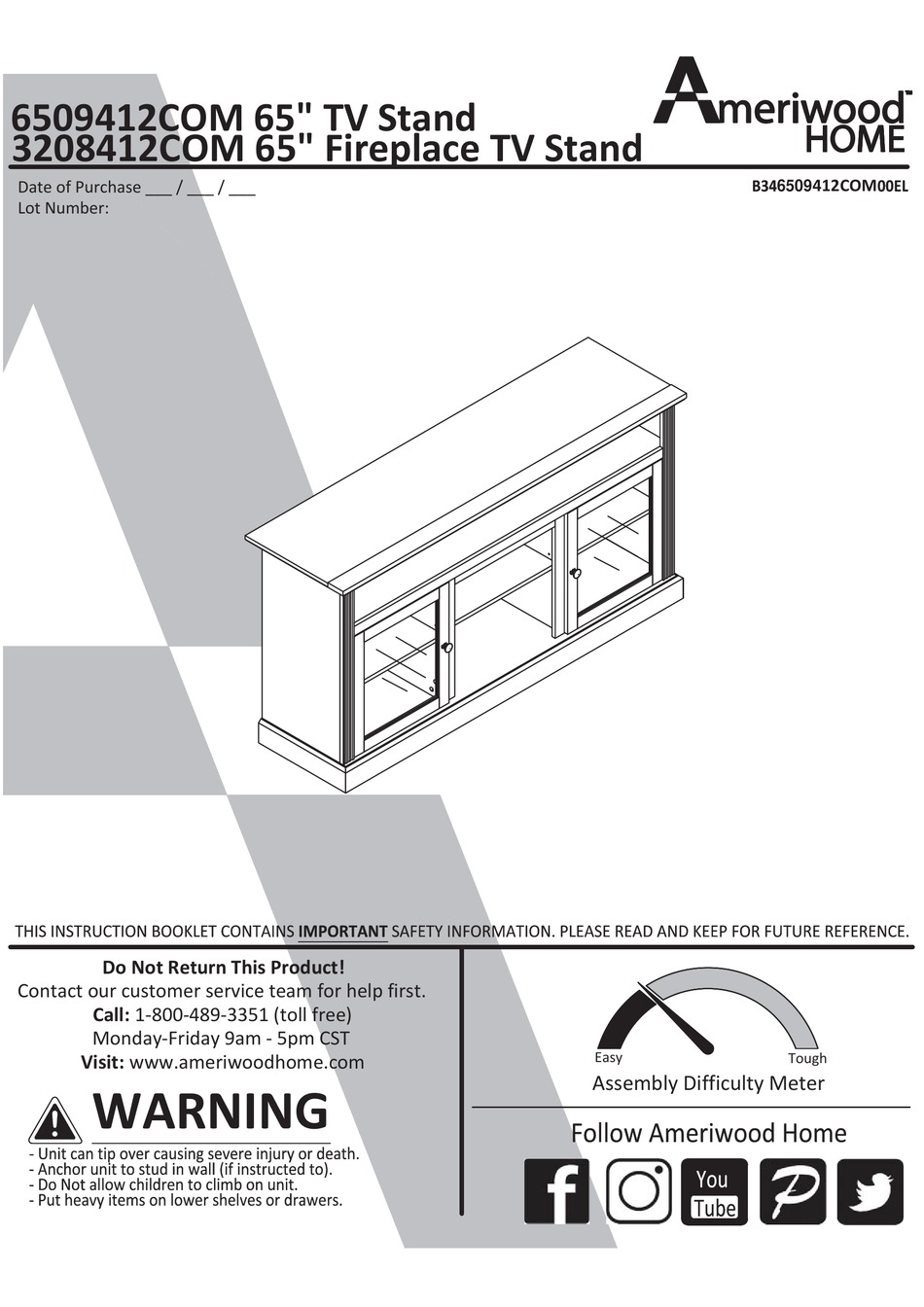 AMERIWOOD HOME 6509412COM MANUAL Pdf Download | ManualsLib