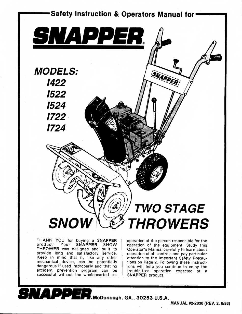 SNAPPER I422 MANUAL Pdf Download | ManualsLib