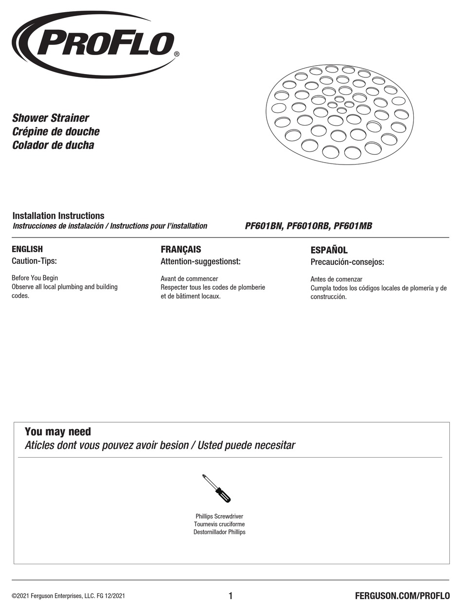 PROFLO PF601BN INSTALLATION INSTRUCTIONS Pdf Download ManualsLib