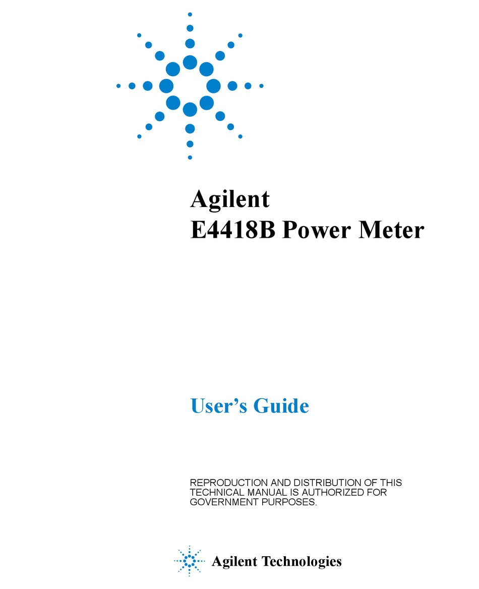 AGILENT TECHNOLOGIES E4418B USER MANUAL Pdf Download | ManualsLib