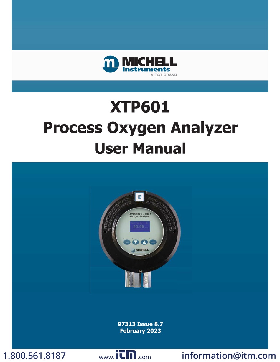 PST MICHELL INSTRUMENTS XTP601 USER MANUAL Pdf Download ManualsLib