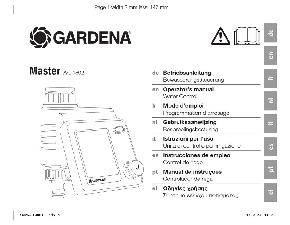 GARDENA MASTER 1892 OPERATOR'S MANUAL Pdf Download ManualsLib
