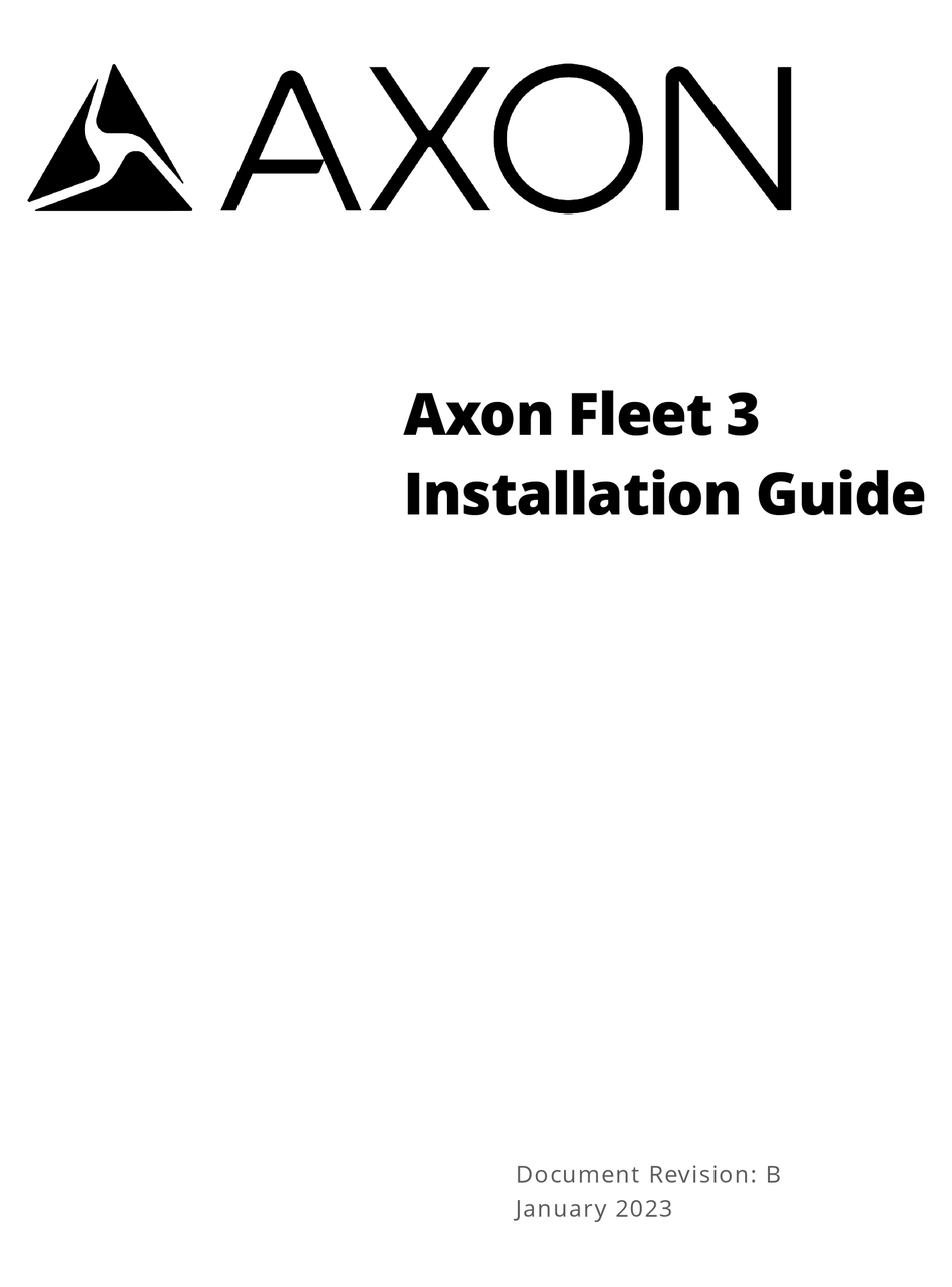 AXON FLEET 3 INSTALLATION MANUAL Pdf Download ManualsLib
