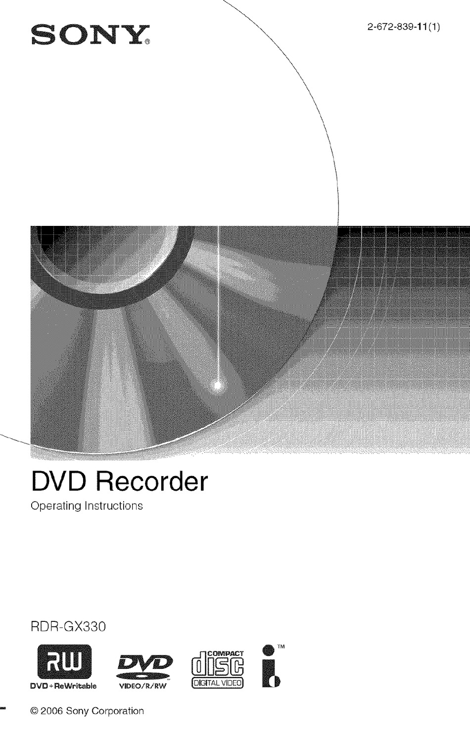 SONY RDRGX330 OPERATING INSTRUCTIONS MANUAL Pdf Download ManualsLib