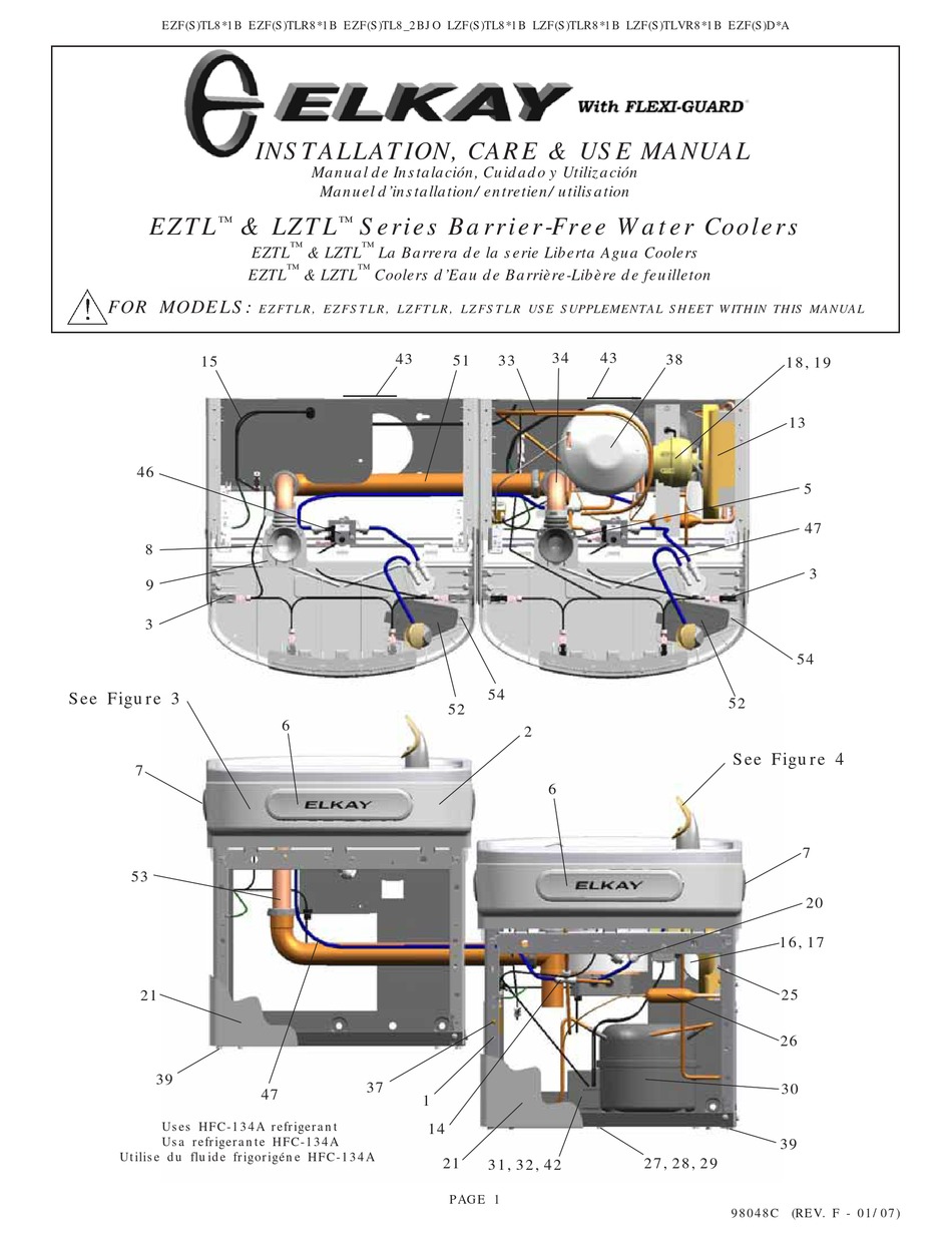 ELKAY EZFSTL8 2BJO SERIES INSTALLATION, CARE & USE MANUAL Pdf Download