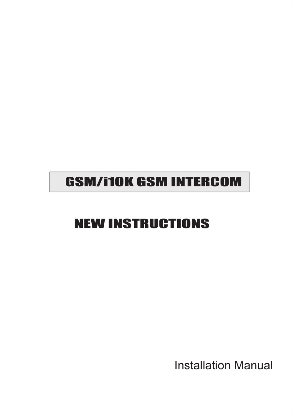 BPT GSM/I10K QUICK START MANUAL Pdf Download | ManualsLib