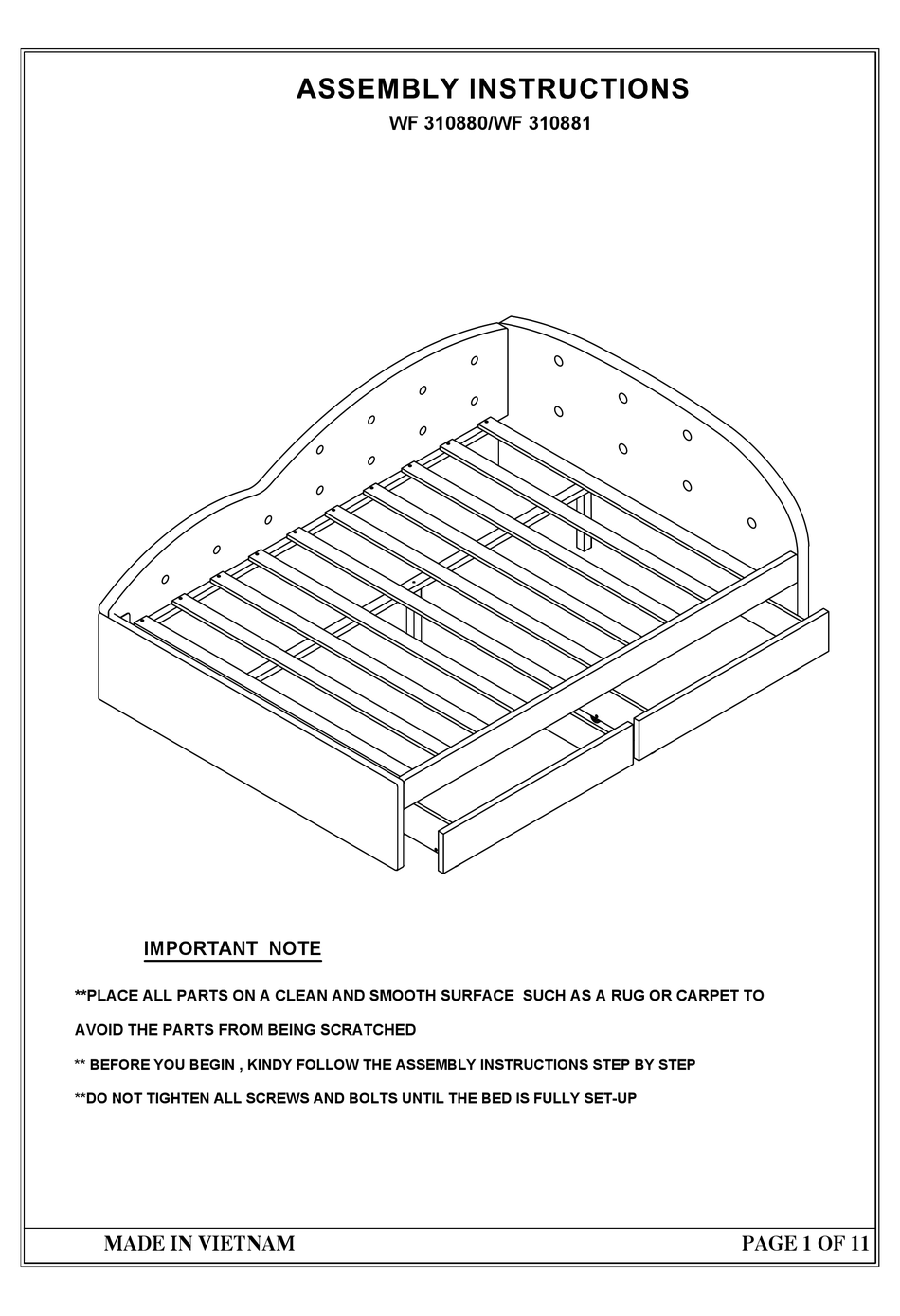 BED BATH & BEYOND WF 310880 ASSEMBLY INSTRUCTIONS MANUAL Pdf Download