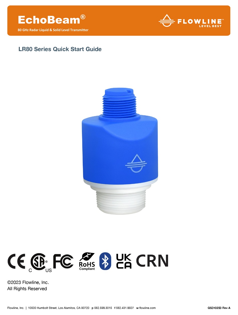 FLOWLINE ECHOBEAM LR80 SERIES QUICK START MANUAL Pdf Download ManualsLib