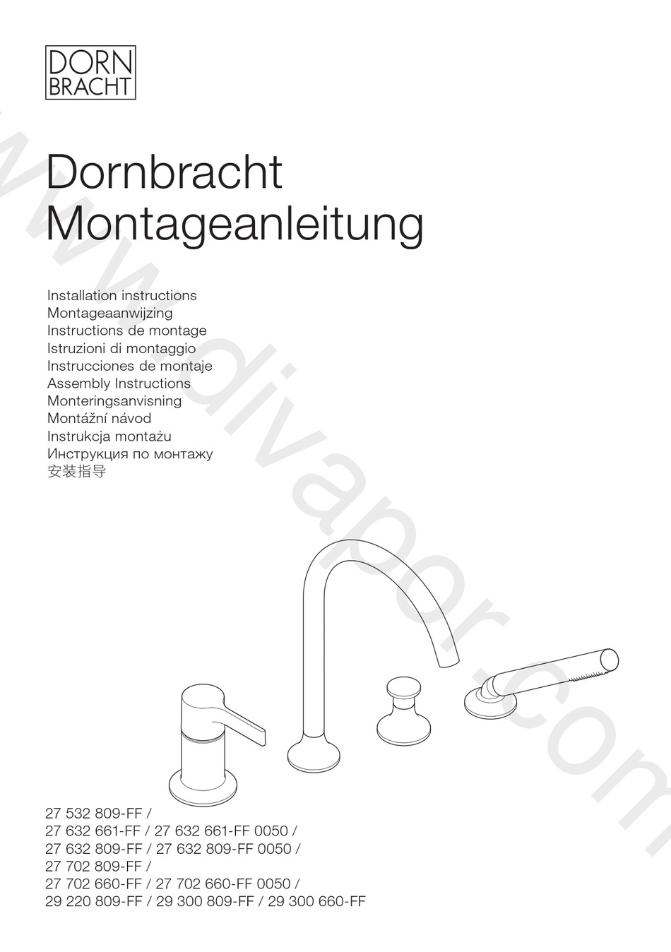 DORNBRACHT 27 532 809FF INSTALLATION INSTRUCTIONS MANUAL Pdf Download