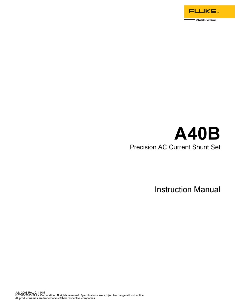 FLUKE A40B INSTRUCTION MANUAL Pdf Download | ManualsLib