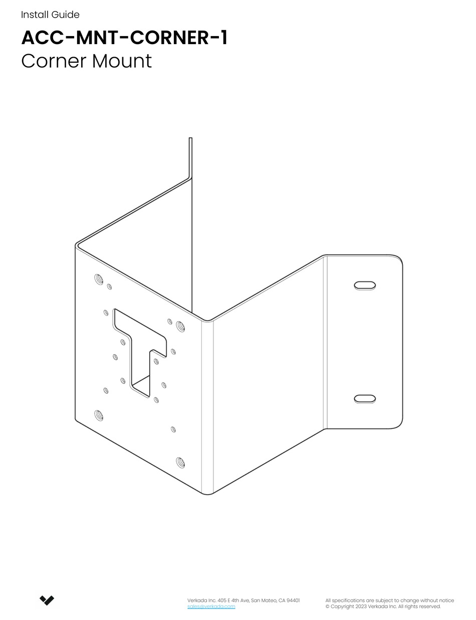 VERKADA ACCMNTCORNER1 INSTALLATION MANUAL Pdf Download ManualsLib