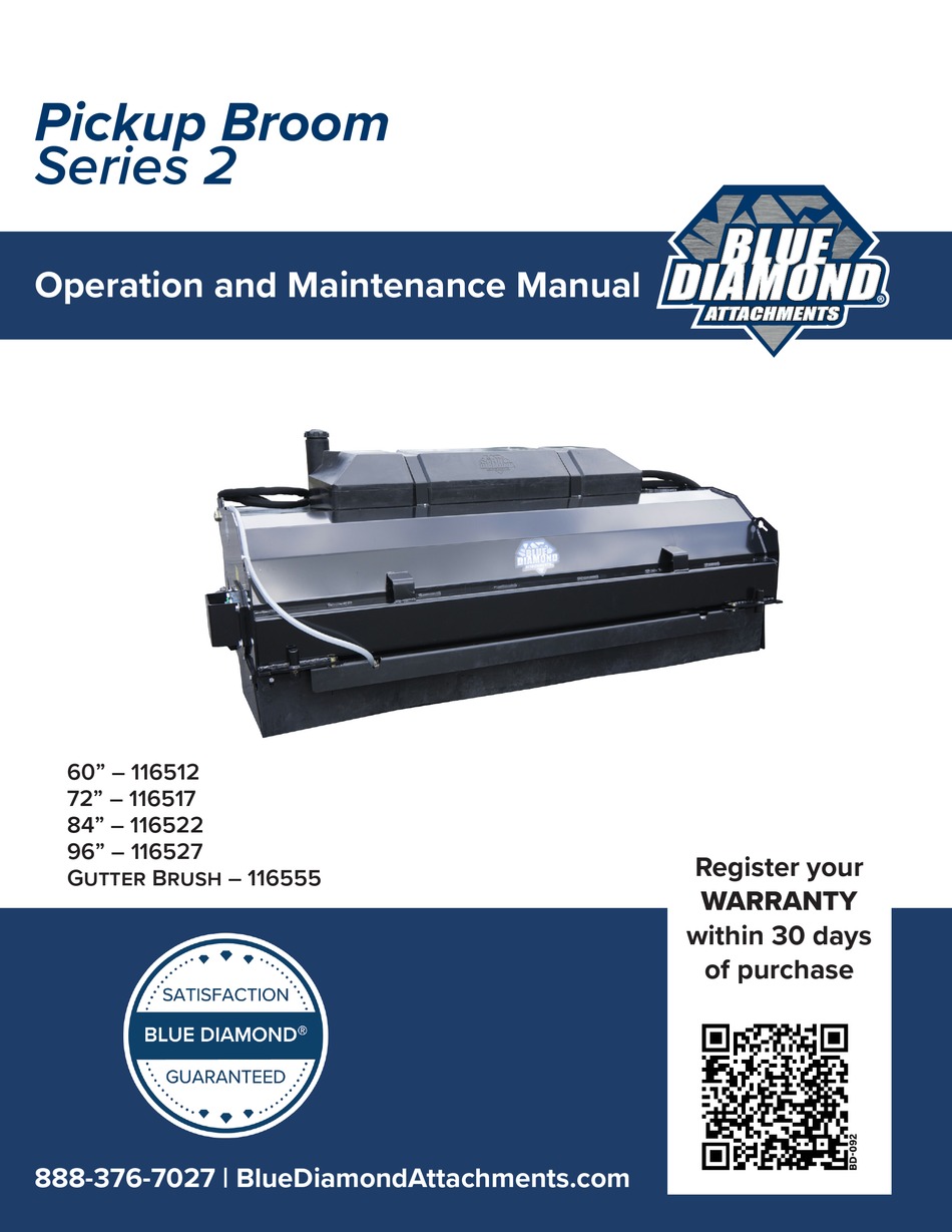 BLUE DIAMOND PICKUP BROOM 2 SERIES OPERATION AND MAINTENANCE MANUAL Pdf