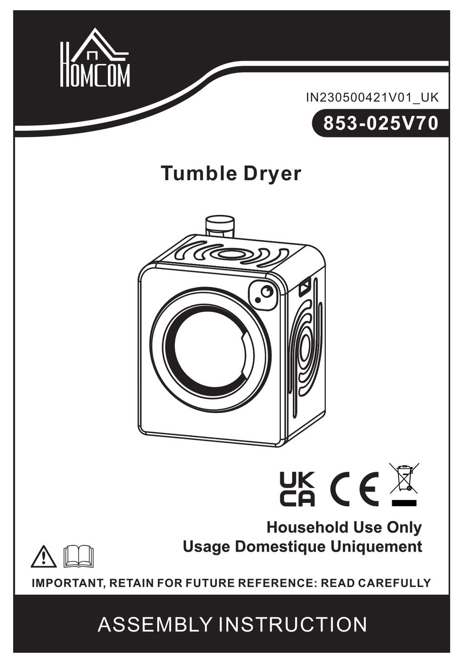 HOMCOM 853-025V70 ASSEMBLY INSTRUCTION MANUAL Pdf Download | ManualsLib