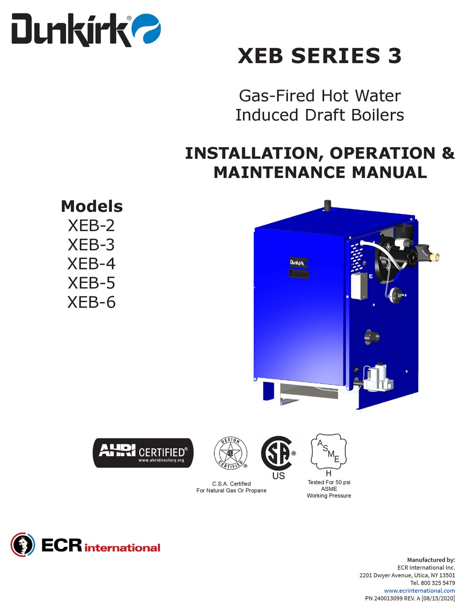 DUNKIRK XEB4 INSTALLATION, OPERATION & MAINTENANCE MANUAL Pdf Download