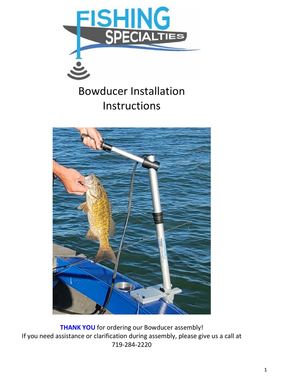 FISHING SPECIALTIES BOWDUCER INSTALLATION INSTRUCTIONS MANUAL Pdf Download