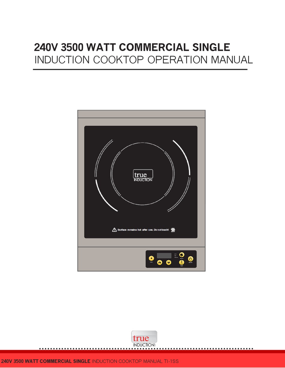 TRUE INDUCTION TI1SS OPERATION MANUAL Pdf Download ManualsLib