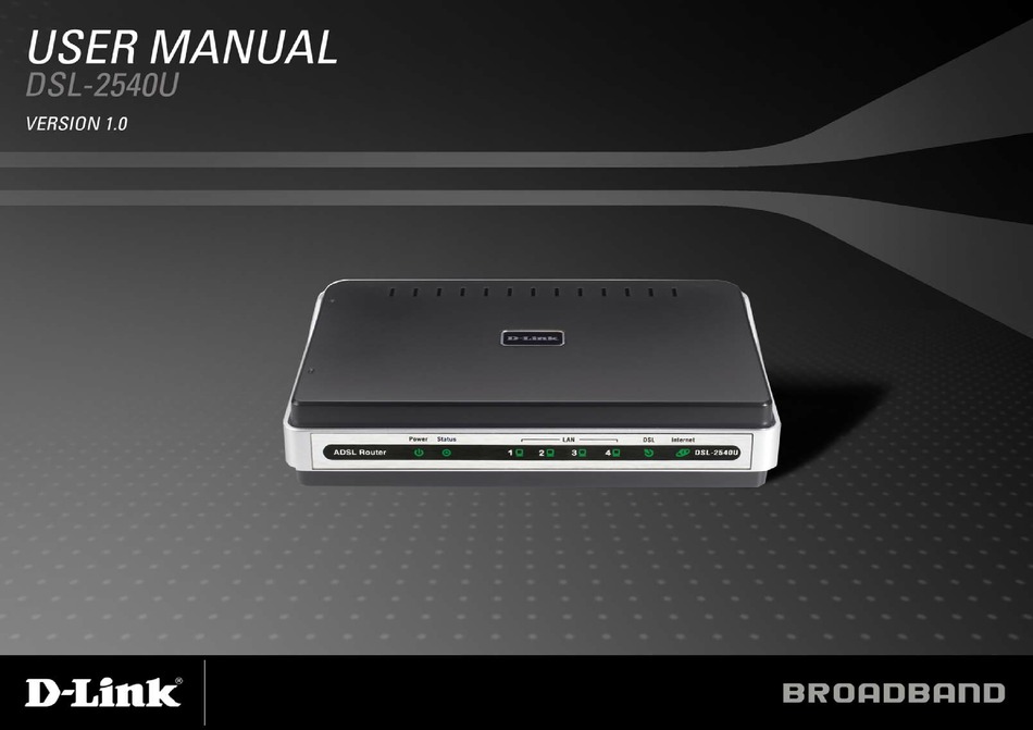 D-LINK DSL-2540U USER MANUAL Pdf Download | ManualsLib