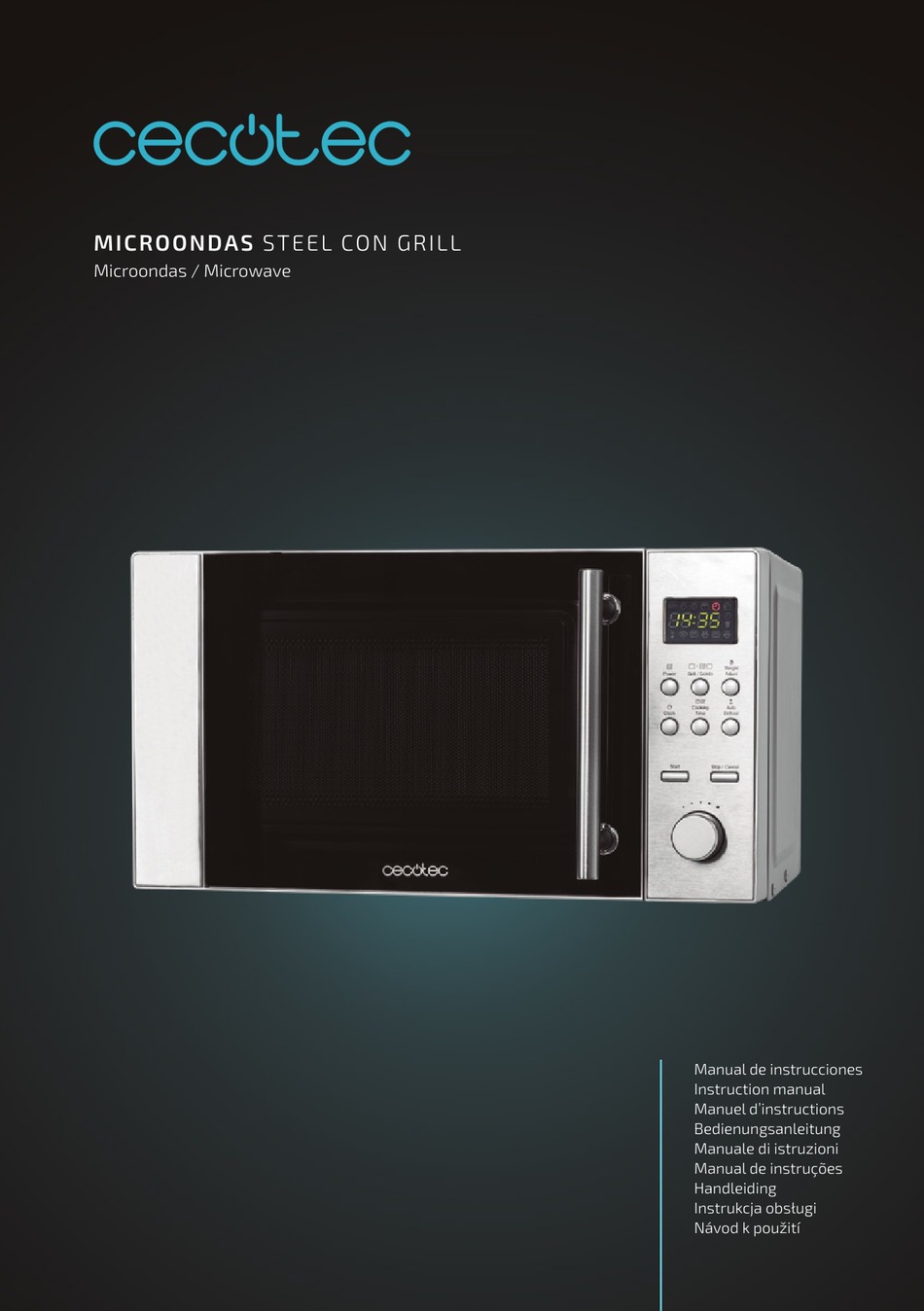 CECOTEC MICROONDAS STEEL CON GRILL INSTRUCTION MANUAL Pdf Download