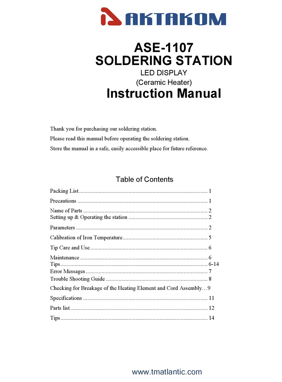 AKTAKOM ASE-1107 INSTRUCTION MANUAL Pdf Download | ManualsLib